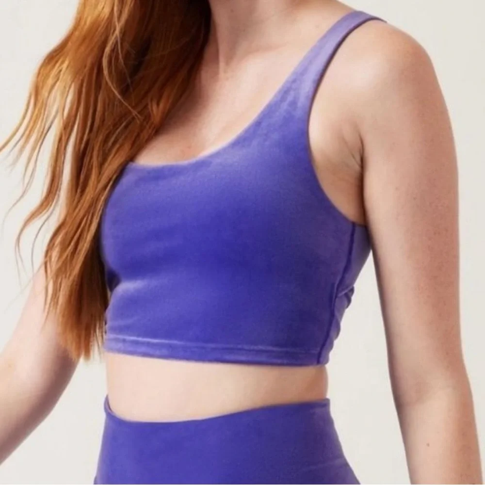 Athleta Elation Velvet Tight|S paired with Velvet Cut-Out Crop D-DD in Small - Picture 2 of 11